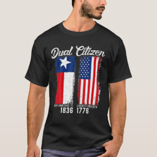 T-shirt Vrai Texan Double Citoyen Aimer Texas Et Amérique
