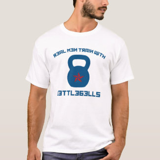 T-shirt Vrai train d'hommes avec Kettlebells
