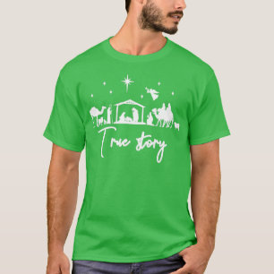 T-shirt Vraie Histoire Nativité Noël Bébé Jésus Manger Ca