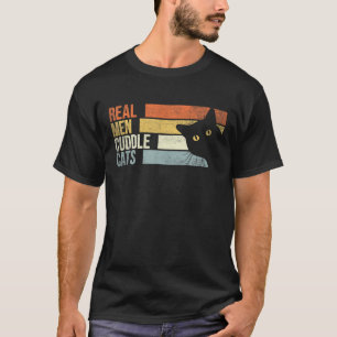 T-shirt Vraie Homme Cuddle Chats Drôle Amateur de chats po