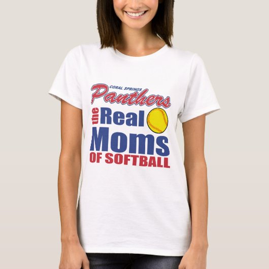 T-shirt Vraie maman du base-ball (Devant)