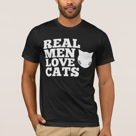 T-shirt Vrais chats d'amour d'hommes (Devant)