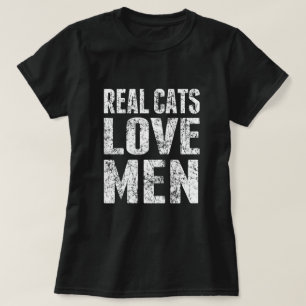 T-shirt Vrais hommes d'amour de chats ouais !