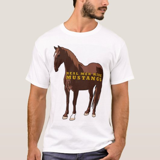 T-shirt Vrais mustangs de tour d'hommes (Devant)