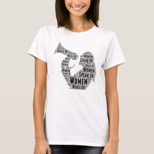 T-Shirt-vrouwen die wakker worden spreken omhoog T-shirt