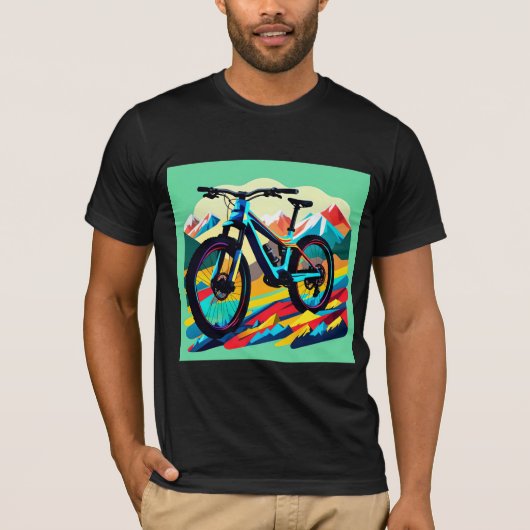 T-shirt VTT Art VTT Downhill (Devant)