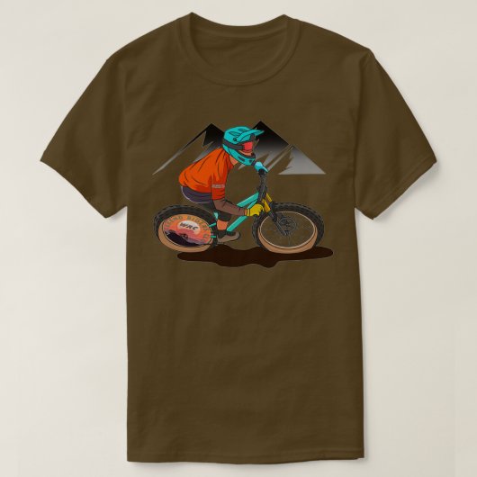 T-shirt VTT moto orange (Design devant)