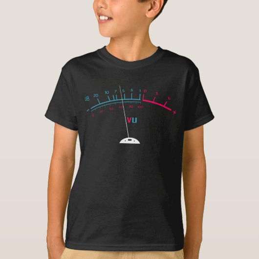 T-shirt VU Meter Techno db Bass Music DJ edm Party (Devant)
