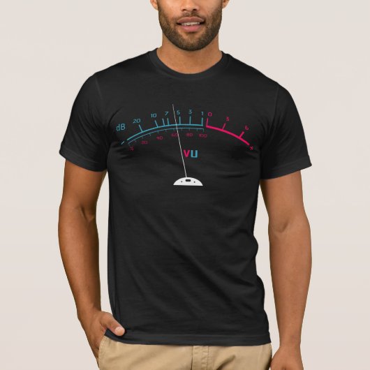 T-shirt VU Meter Techno db Bass Music DJ edm Party (Devant)