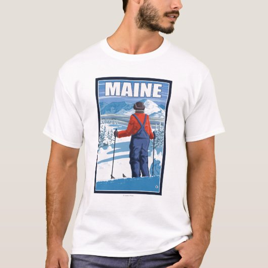 T-shirt Vue admirative de MaineSkier (Devant)