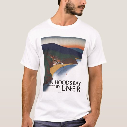 T-shirt Vue aérienne d'affiche de chemin de fer de baie et (Devant)