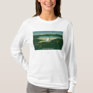 T-shirt Vue aérienne de barrage de Shasta, lac, montagne