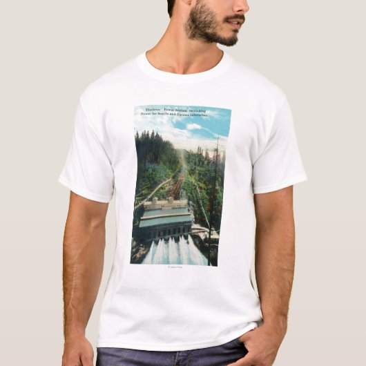 T-shirt Vue aérienne de la centrale d'électron (Devant)