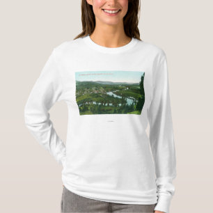 T-shirt Vue aérienne de la ville sur la rivière de St Jo
