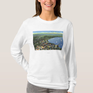 T-shirt Vue aérienne de la ville, voiliers sur le lac