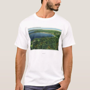 T-shirt Vue aérienne de lac Massabesic près de ville
