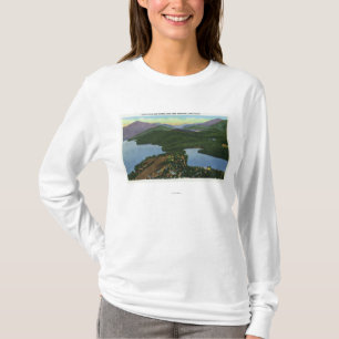 T-shirt Vue aérienne de Lake Placid et de lac mirror