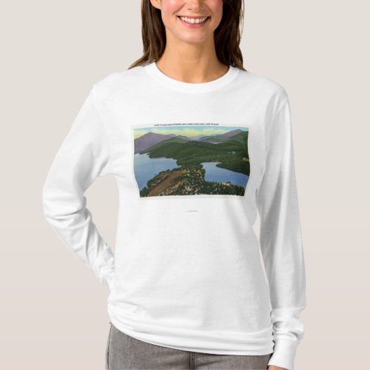 T-shirt Vue aérienne de Lake Placid et de lac mirror (Devant)