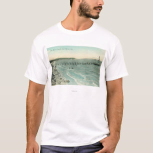 T-shirt Vue aérienne de plage et de pilier de San Mateo
