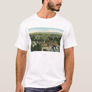 T-shirt Vue aérienne de ville, de caserne de pompiers et