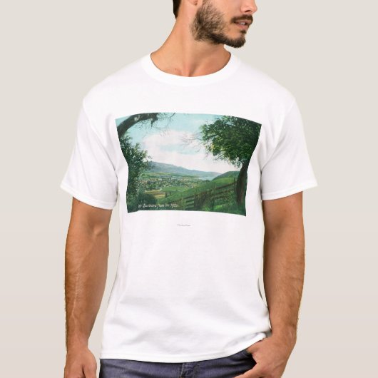 T-shirt Vue aérienne de ville des collines (Devant)