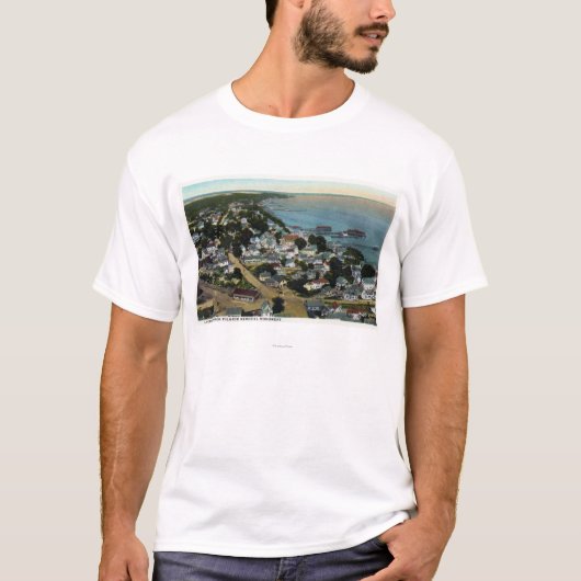 T-shirt Vue aérienne orientale de ville de pèlerin (Devant)