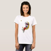 T-shirt Vue cosmique : Elfe sur la lune aventure (Devant entier)