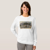 T-shirt Vue d'ange de Mt. San Jacinto par des palmiers (Devant entier)
