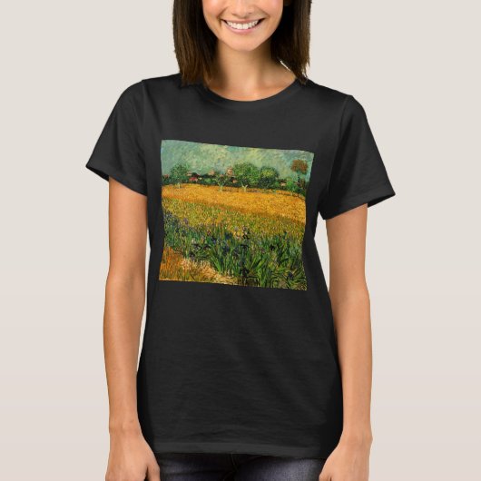 T-shirt Vue d'Arles avec Irises par Vincent van Gogh (Devant)