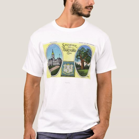 T-shirt Vue de bâtiment de capitol et de chêne (Devant)