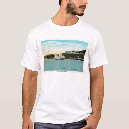 T-shirt Vue de bord de mer de fort Knox (Devant)