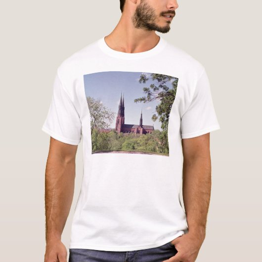 T-shirt Vue de cathédrale d'Upsal du château (Devant)