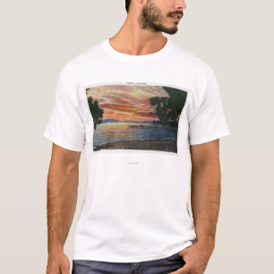 T-shirt Vue de coucher du soleil de Shoreline avec le