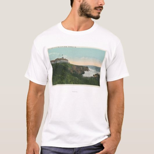 T-shirt Vue de falaise de tête chauve et extérieur de (Devant)