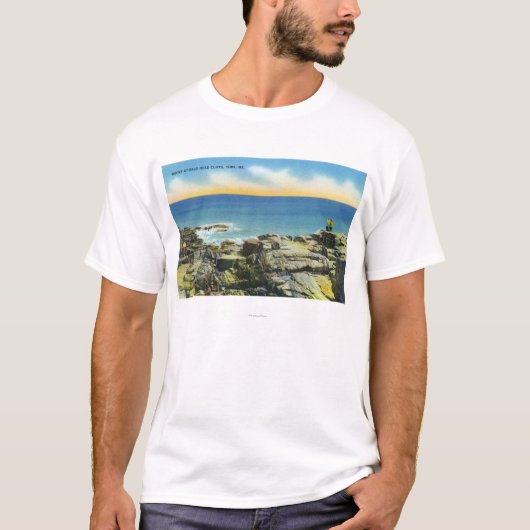 T-shirt Vue de falaises de tête chauve des roches et du (Devant)