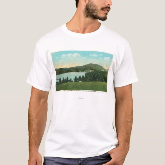 T-shirt Vue de fleur de lac avec Baker de Mt. dans la (Devant)