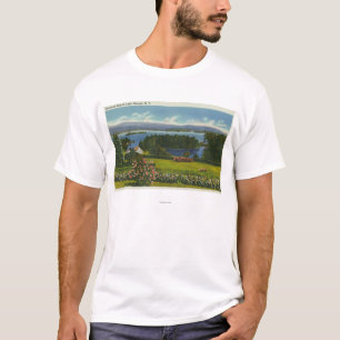 T-shirt Vue de Hillside d'île et de lac de diamant