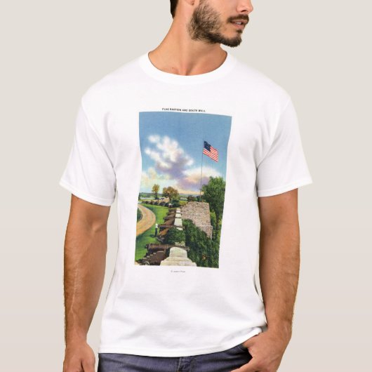 T-shirt Vue de la bastion de drapeau et du mur de sud (Devant)
