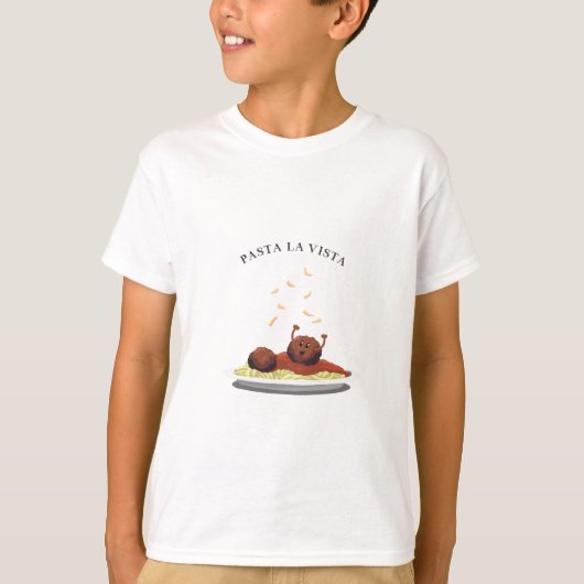 T-shirt Vue de La de pâtes de boulette de viande heureuse (Devant)