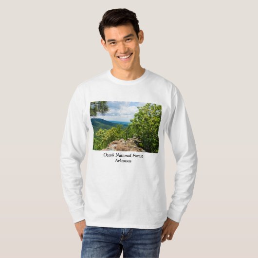 T-shirt Vue de la falaise de la forêt nationale d'Ozark (Devant entier)
