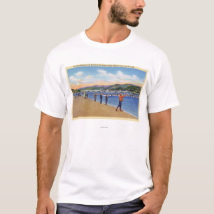 T-shirt Vue de la pêche saumonée de pêcheurs