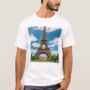 T-shirt Vue de la Tour Eiffel depuis le parc public Champ