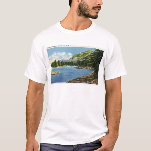 T-shirt Vue de lac de montagne d'éléphant (Devant)