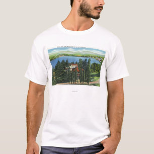 T-shirt Vue de lac mirror et d'auberge de lac mirror