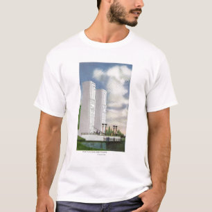 T-shirt Vue de l'atterrissage et des pylônes de bateau