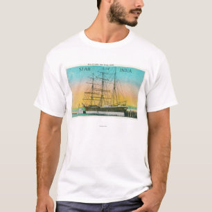 T-shirt Vue de l'étoile du bateau de l'Inde accouplée
