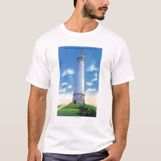 T-shirt Vue de monument de Myles Standish (Devant)