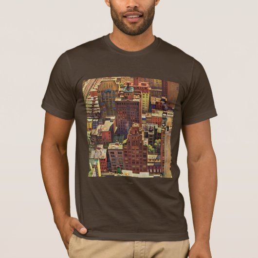 T-shirt Vue de New York par John Falter (Devant)