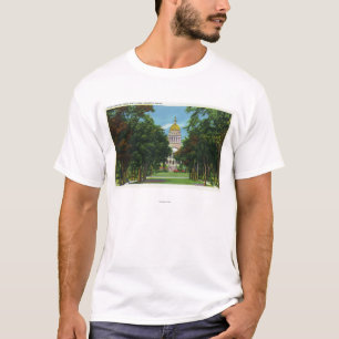 T-shirt Vue de parc d'état du bâtiment de capitol d'éta