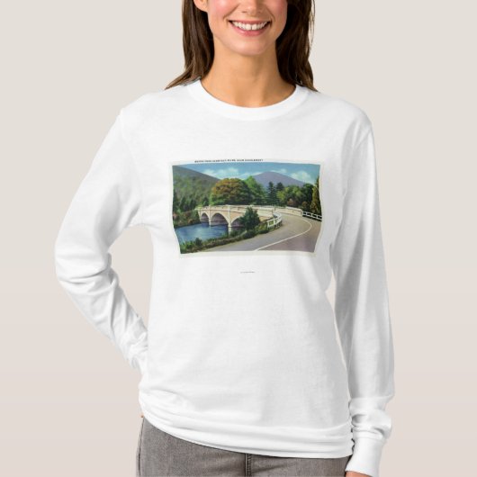 T-shirt Vue de pont au-dessus de la rivière de Deerfield (Devant)